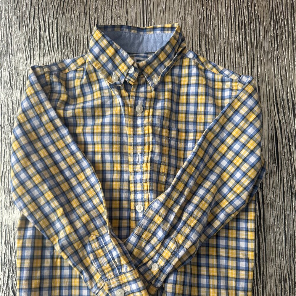 Janie and Jack Yellow and Blue Plaid Shirt